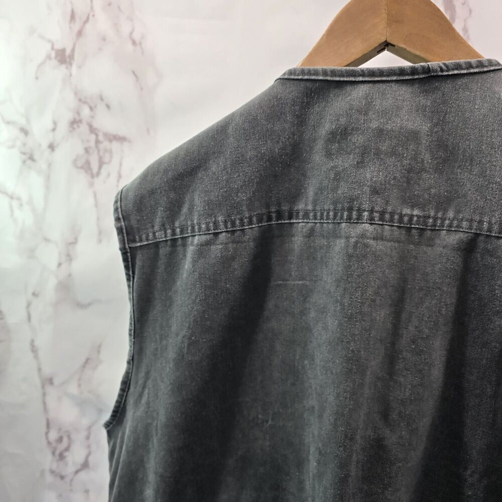 OlimpinA Vest Men 2XL 3XL Gray Fishing Vintage Full Zip Canvas Utility Tactical - Picture 6 of 11